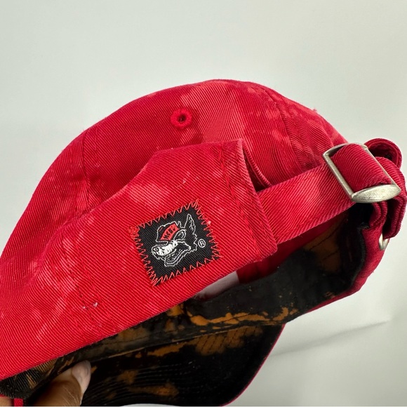 NC State Wolfpack Custom Upcycled Bleached Dad Hat OS - Picture 6 of 7